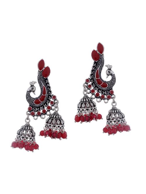 silver plated jhumka earring - 16641432 - Standard Image - 0