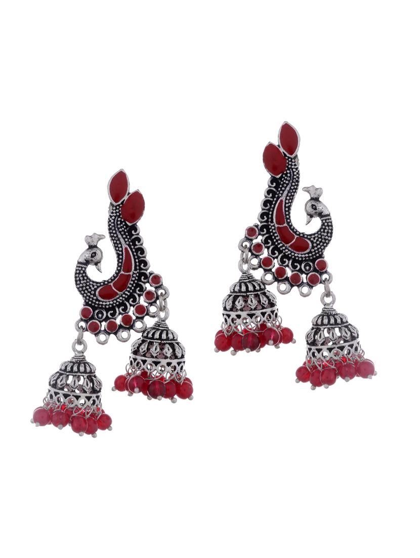 silver plated jhumka earring - 16641432 - Zoom Image - 0