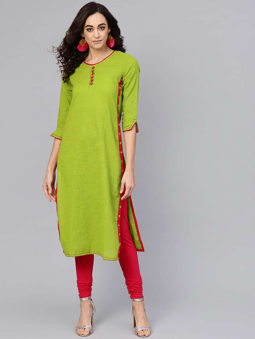 kaantha work detailed straight kurta