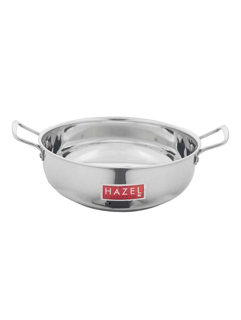 stainless steel induction bottom kadhai