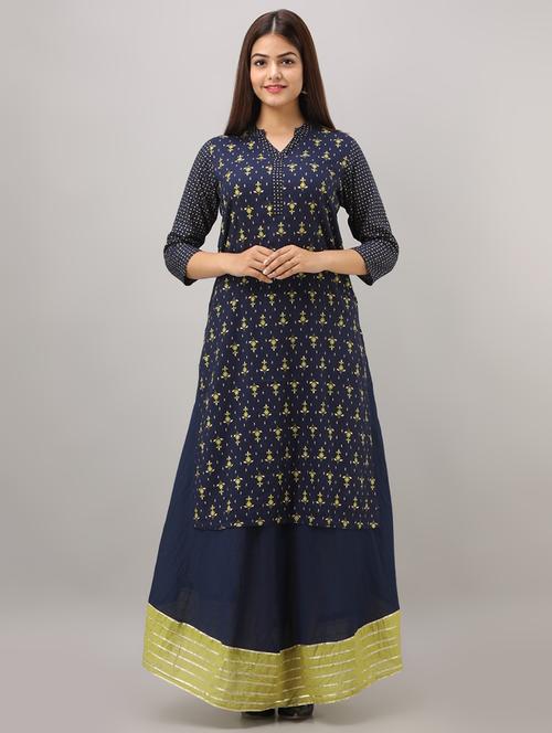 printed kurta skirt set - 16642128 -  Standard Image - 0
