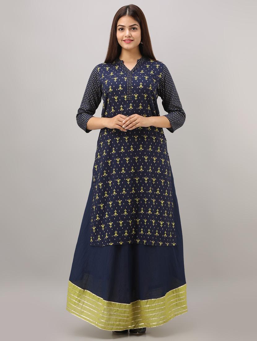 printed kurta skirt set - 16642128 -  Zoom Image - 0