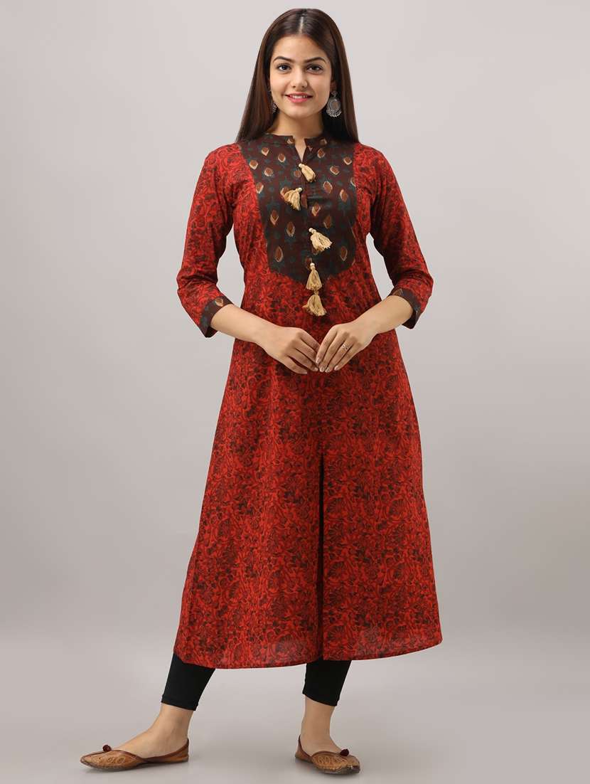 floral print a-line kurta 