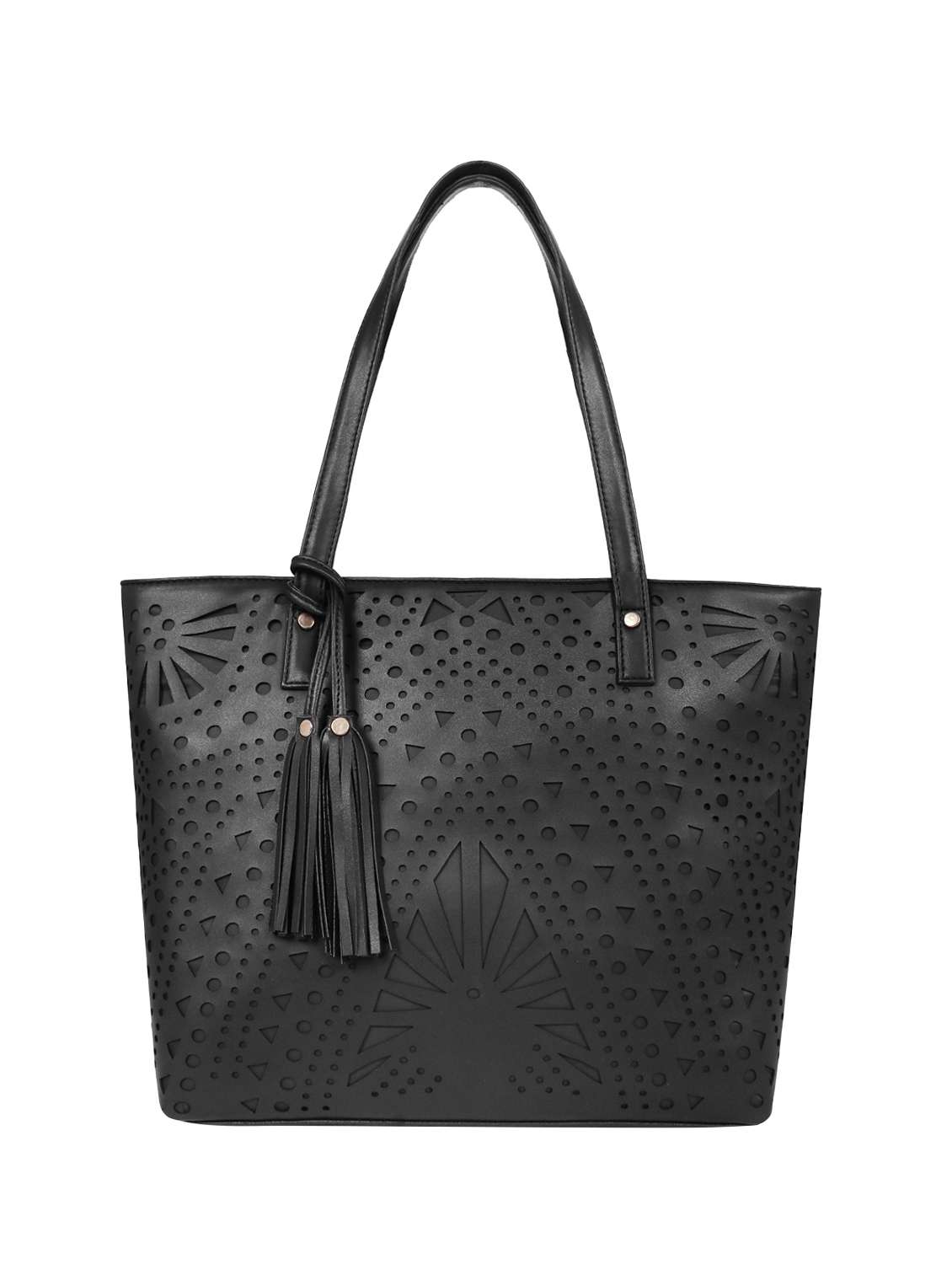 black leatherette (pu) regular tote