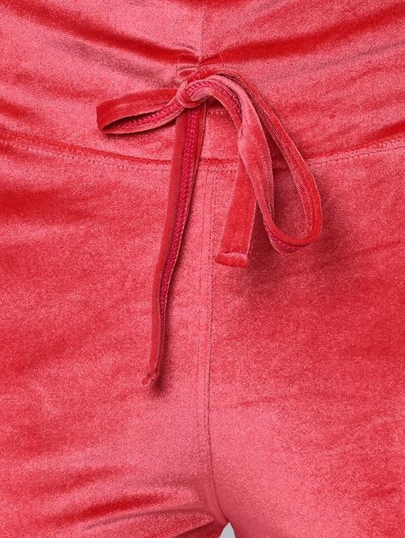 drawstring waist velvet bottom wear - 16643460 - Standard Image - 5