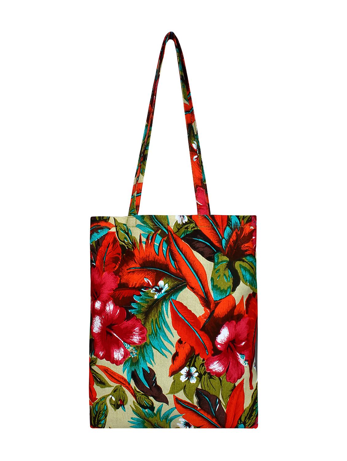 multi colored canvas printed shopping bag - 16644287 -  Zoom Image - 0