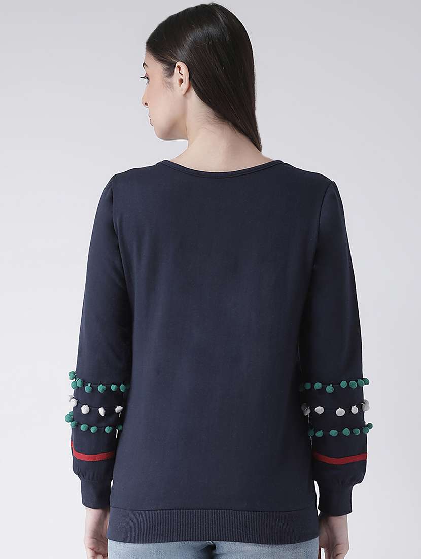 pom pom detail solid sweatshirt - 16645816 - Standard Image - 3