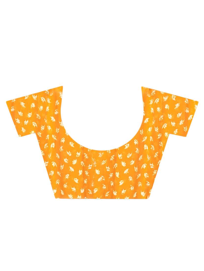 women's stripes yellow colored saree with blouse - 16646004 - Standard Image - 3