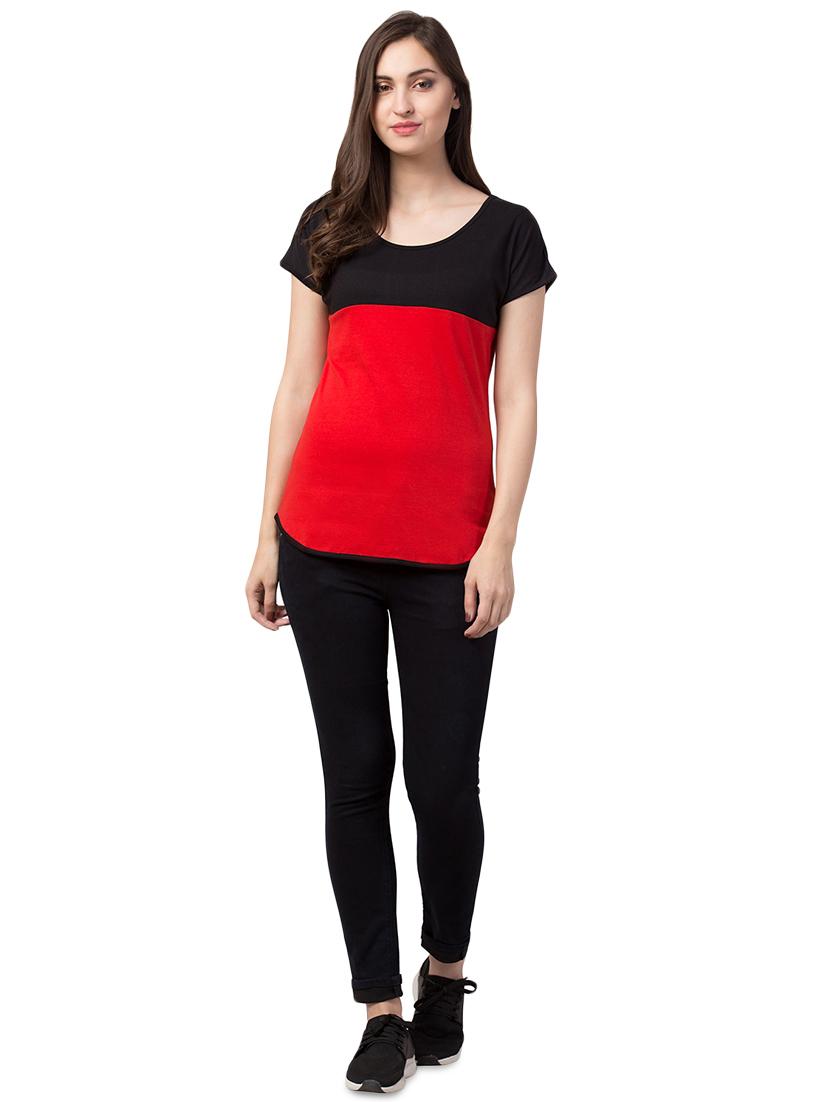 color block round neck tee - 16649176 - Standard Image - 3