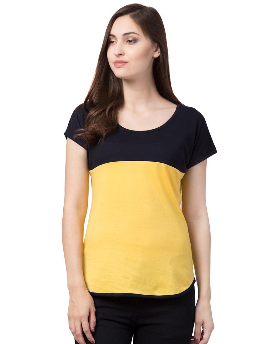 color block round neck tee - 16649177 - Zoom Image - 0