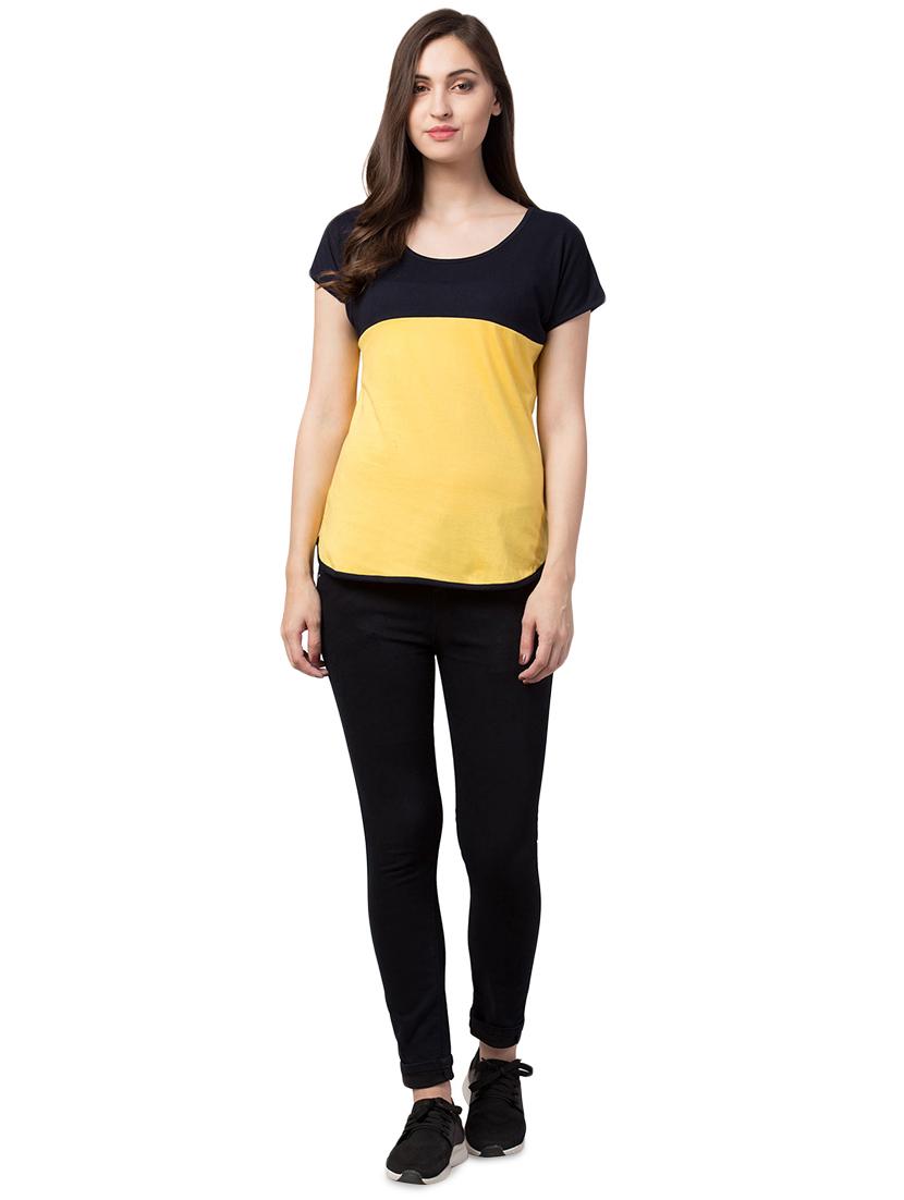 color block round neck tee - 16649177 - Standard Image - 3