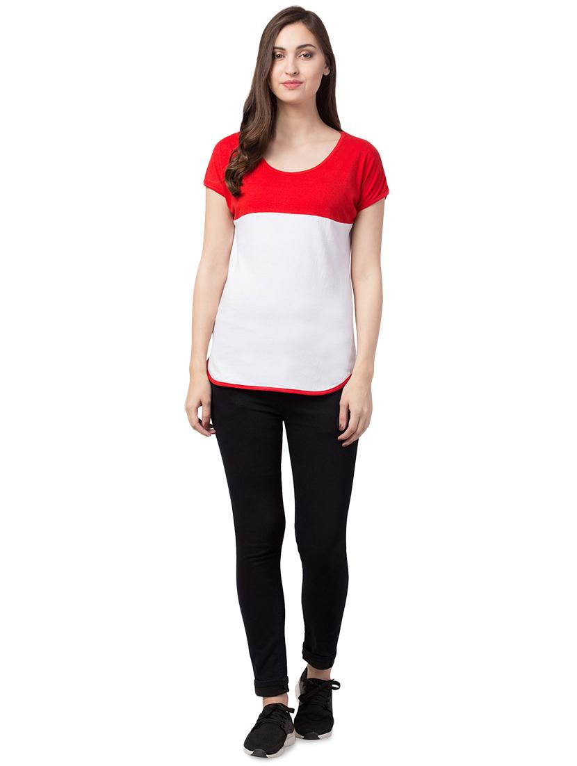 color block round neck tee - 16649179 - Standard Image - 3