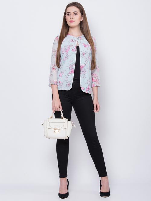 long sleeved floral summer jacket - 16649551 - Standard Image - 0