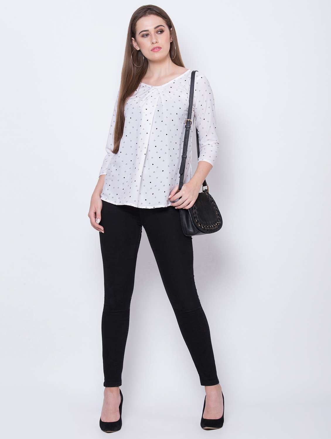 women's a line round neck top