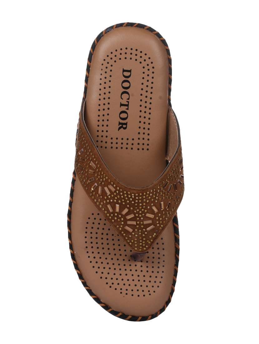 brown toe separator sandals - 16650337 -  Standard Image - 3