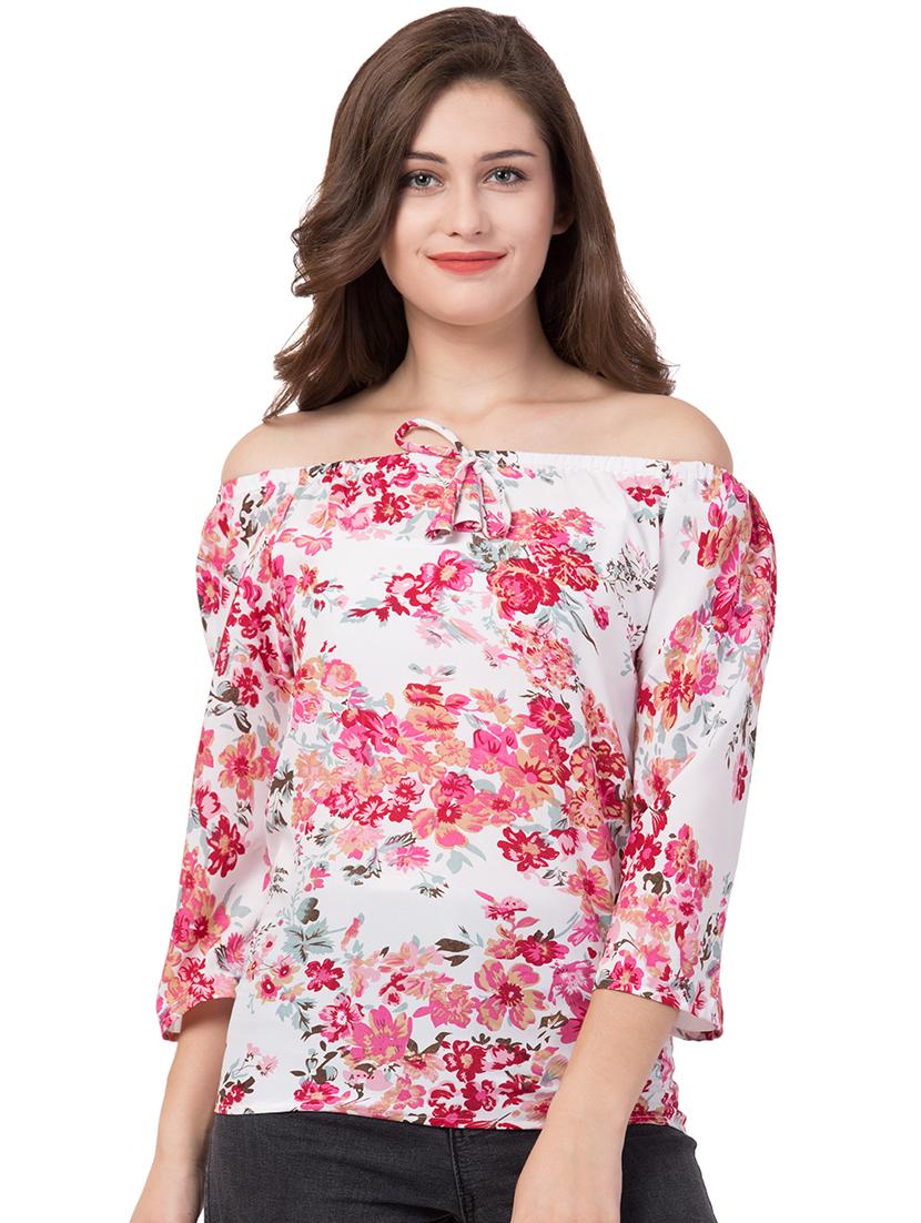 off shoulder floral top - 16650950 - Zoom Image - 0