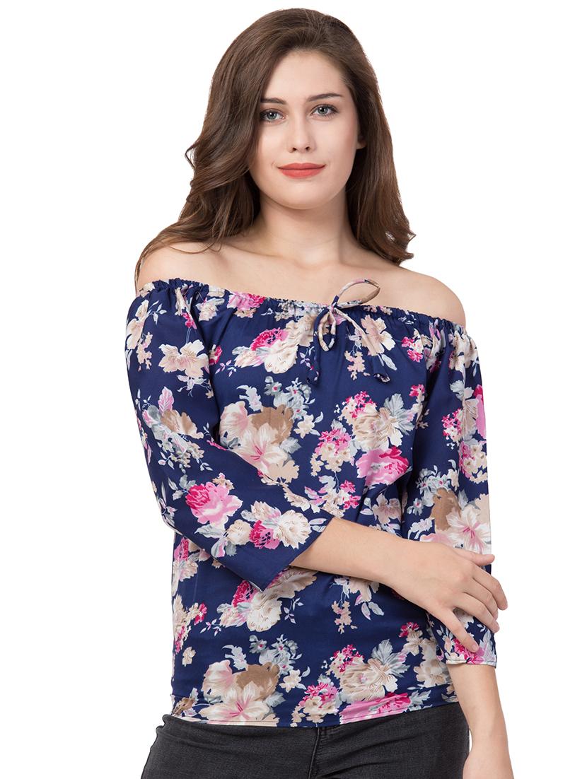 off shoulder floral top - 16650953 - Zoom Image - 0