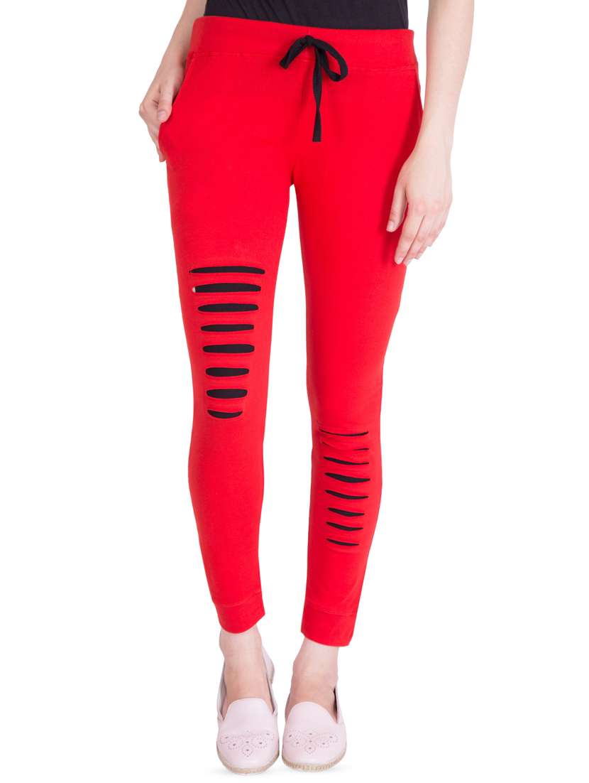 drawstring waist solid track pant 