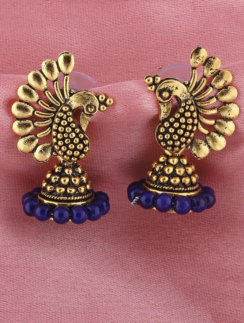 blue metal drop earring - 16658787 - Zoom Image - 0