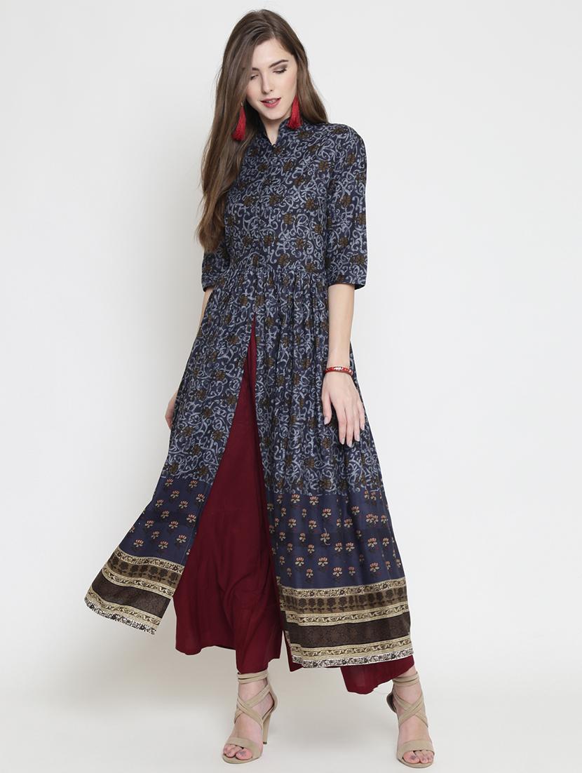 floral print kurta palazzo set - 16659126 - Zoom Image - 0