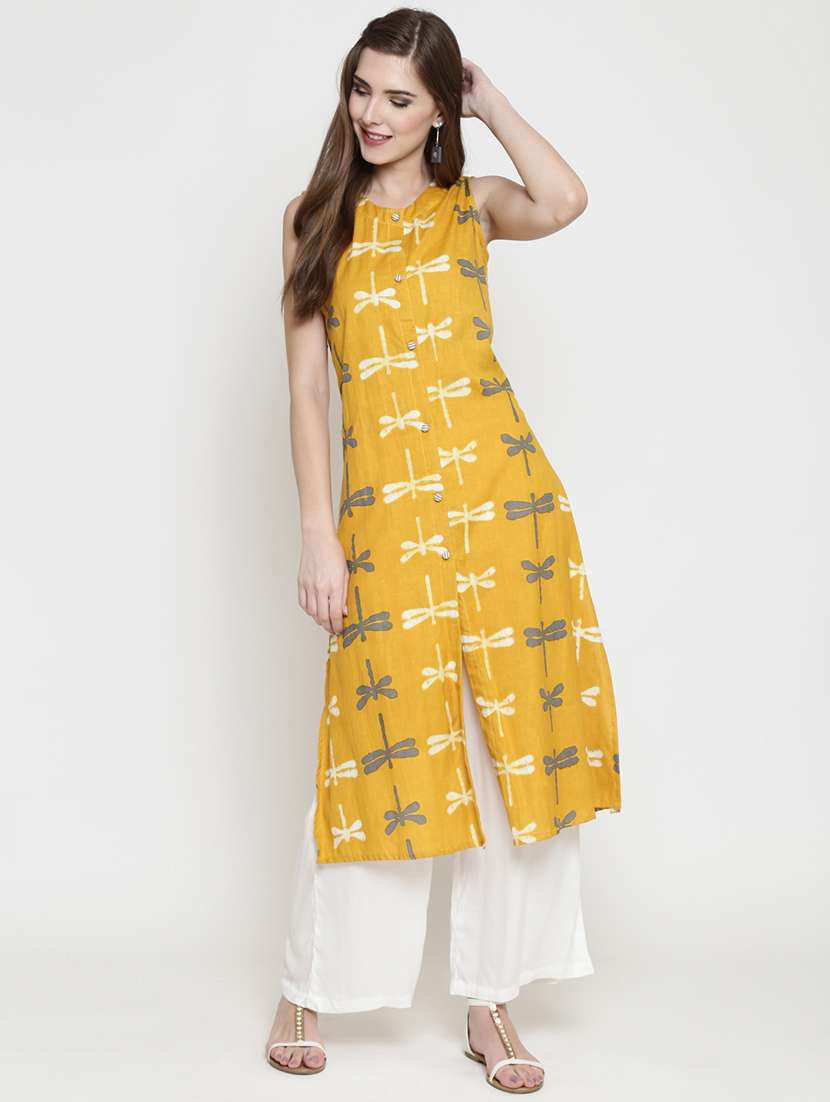 printed straight kurta palazzo set 