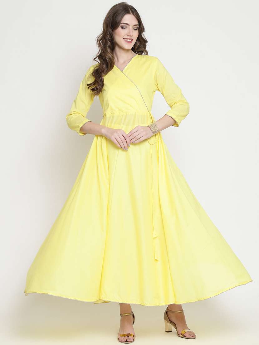 soild flared angrakha kurta  - 16659218 -  Zoom Image - 0