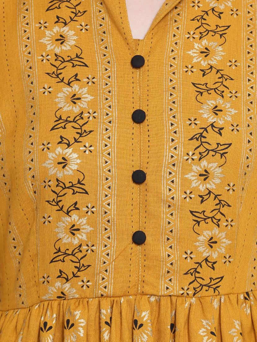 floral print flared ethnic dress - 16659219 - Standard Image - 3