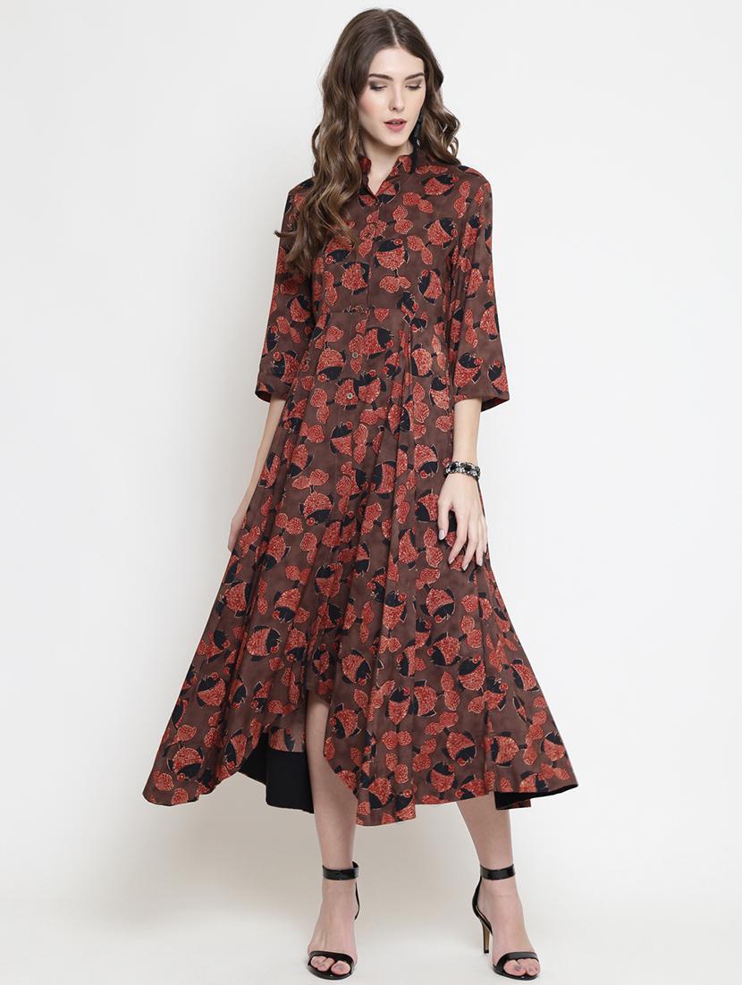 conversational asymmetric ethnic dress - 16659225 - Zoom Image - 0