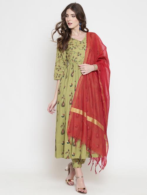 floral printed flared kurta  - 16659228 -  Standard Image - 0