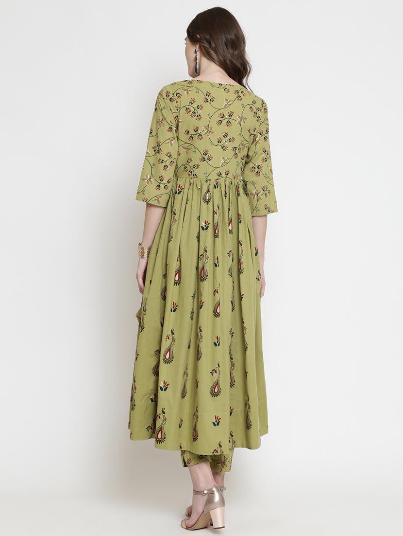 floral printed flared kurta - 16659228 - Standard Image - 3