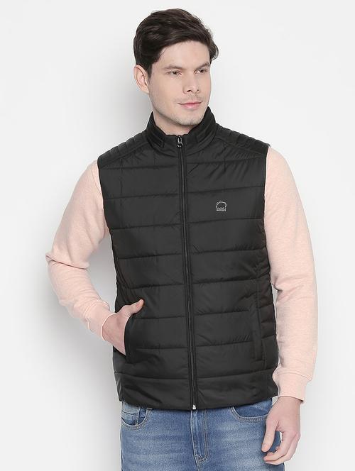 black solid quilted jacket - 16659384 - Standard Image - 0