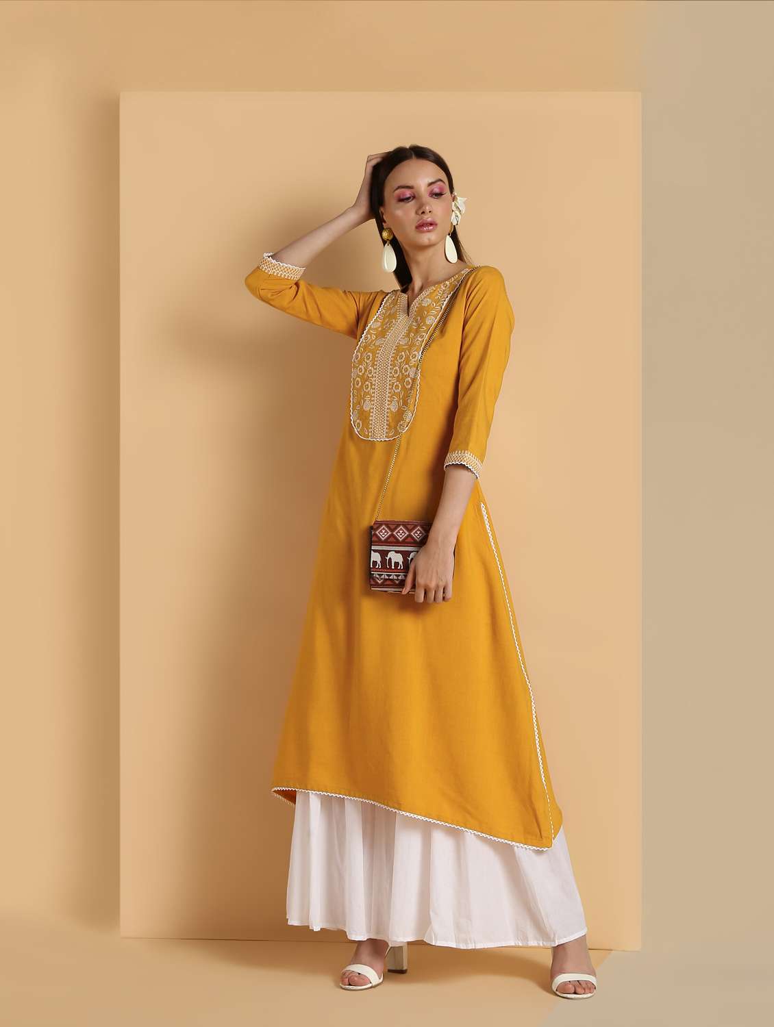 embroidered a-line kurta