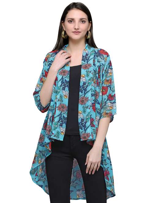 floral asymmetric shrug - 16661072 - Standard Image - 0