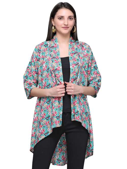floral asymmetric shrug - 16661073 - Standard Image - 0