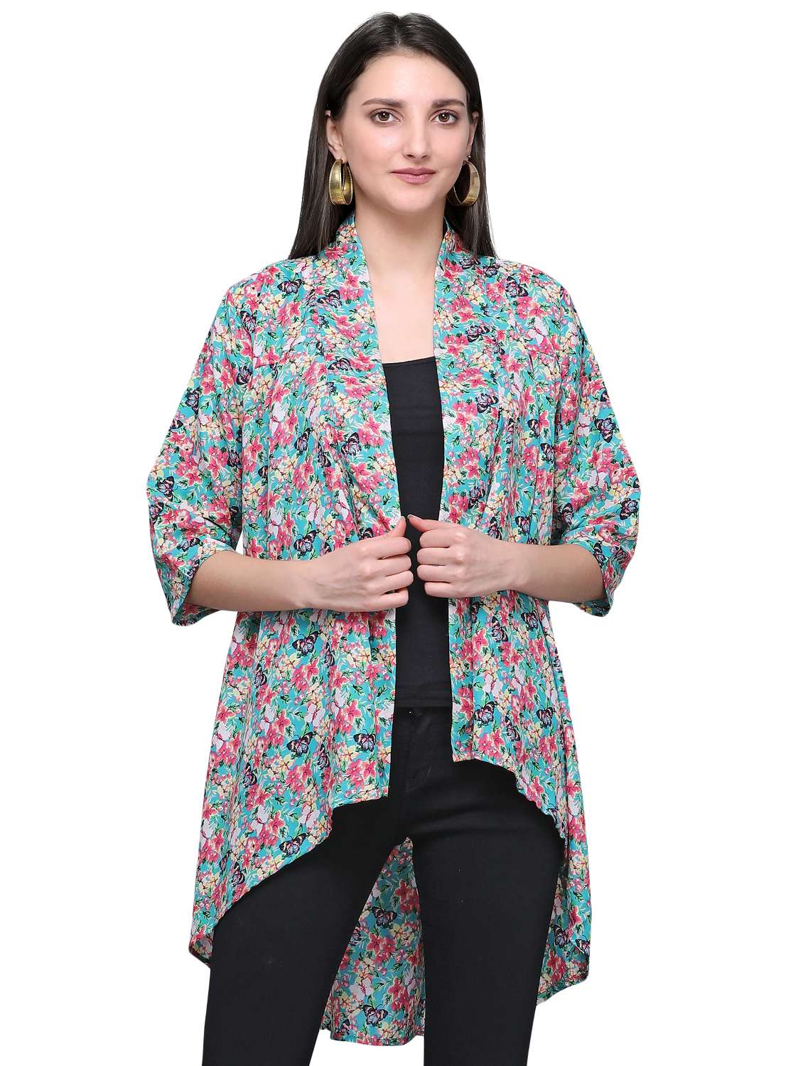 floral asymmetric shrug - 16661073 - Zoom Image - 0