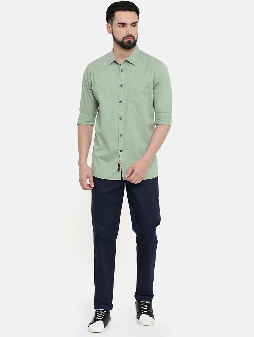men neo mint solid regular fit long sleeves casual shirt - 16661475 - Standard Image - 3