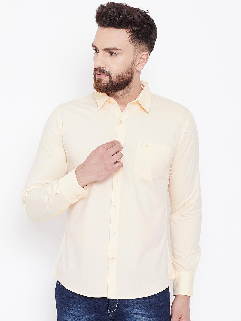 yellow solid casual shirt - 16661512 - Zoom Image - 0
