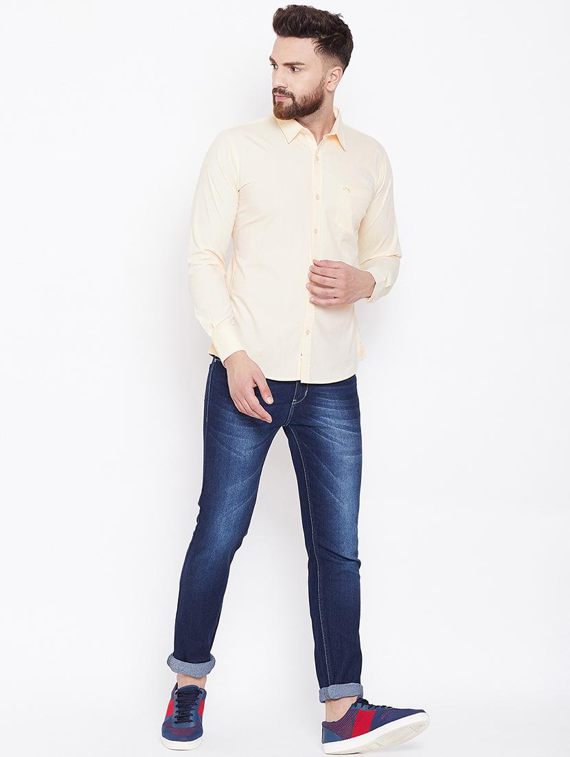yellow solid casual shirt - 16661512 - Standard Image - 3