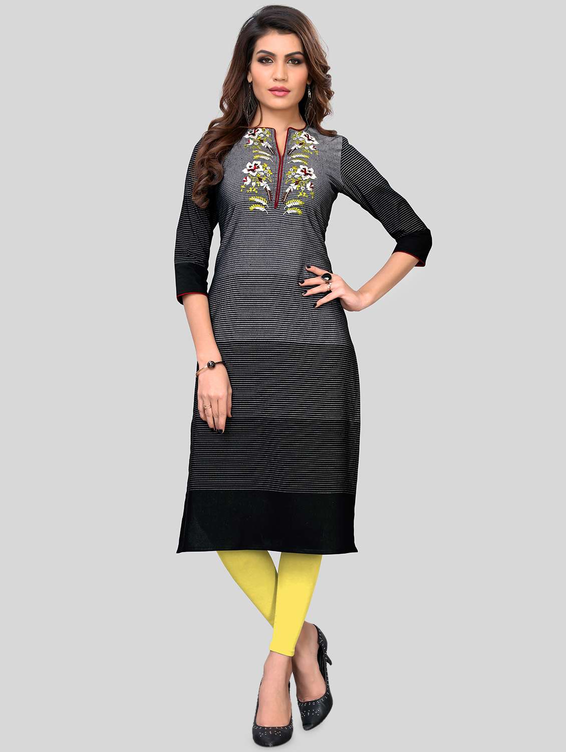 embroidered straight kurta