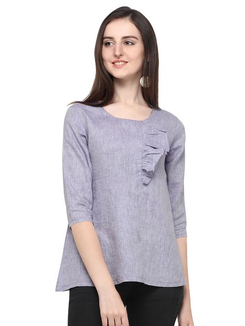 women's a line round neck top - 16663012 -  Standard Image - 0