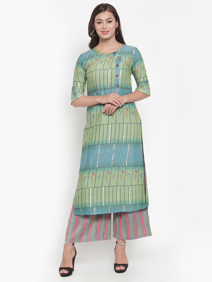 printed straight kurta - 16663018 -  Zoom Image - 0