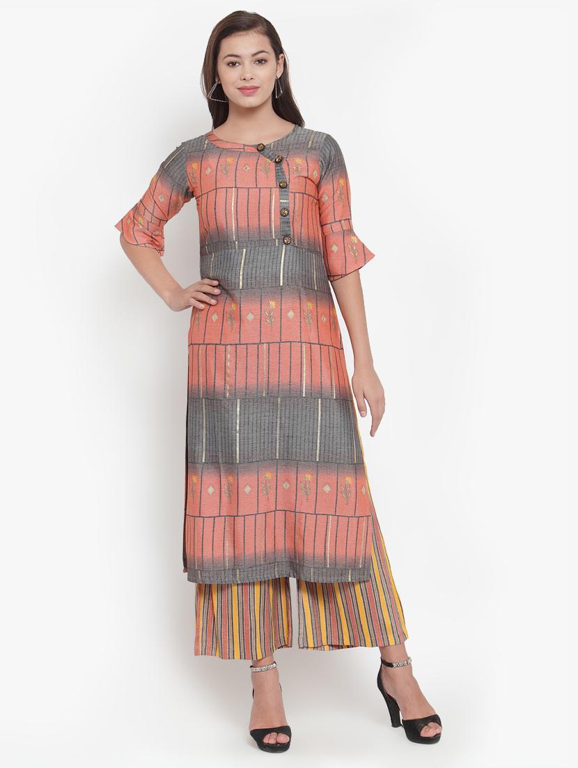 printed straight kurta - 16663019 -  Zoom Image - 0