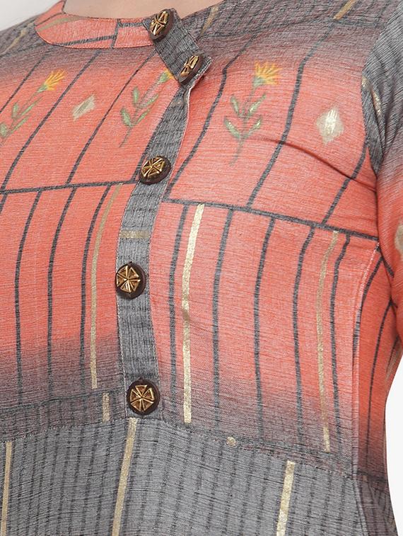 printed straight kurta - 16663019 - Standard Image - 3