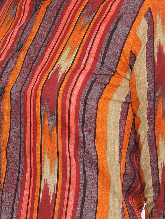 ikat print a-line kurta - 16663032 - Standard Image - 3