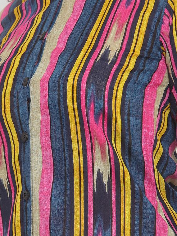 ikat print a-line kurta - 16663033 - Standard Image - 3