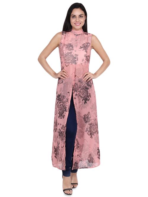 tie knot floral maxi tunic - 16663034 - Standard Image - 0