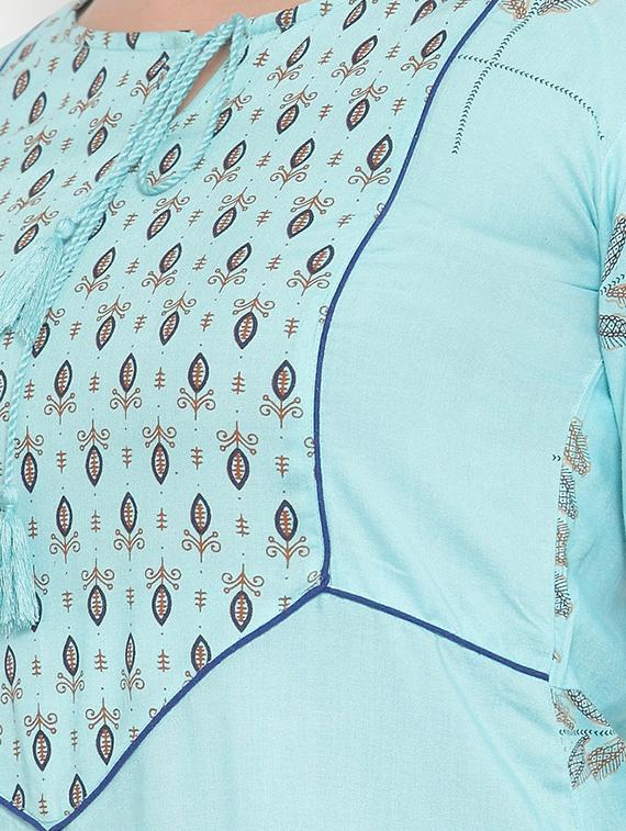printed straight kurta - 16663036 - Standard Image - 3
