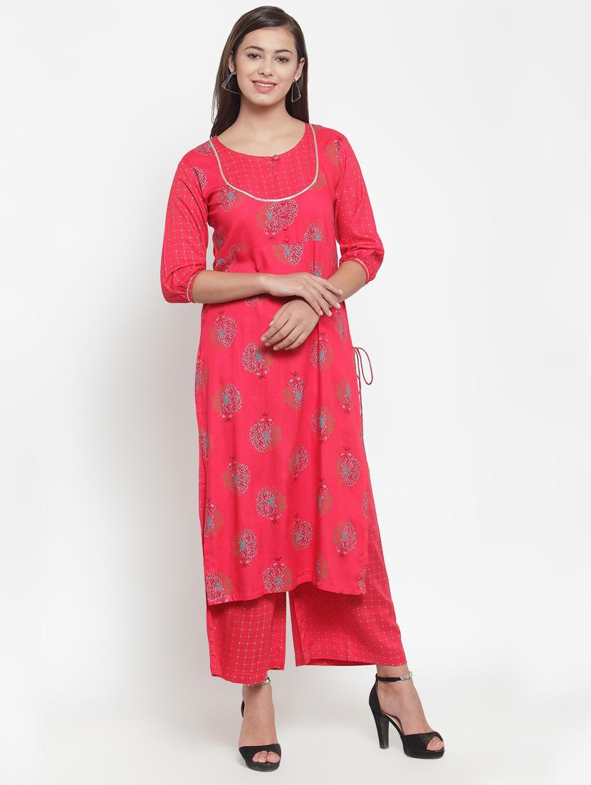 foil print straight kurta - 16663039 - Zoom Image - 0