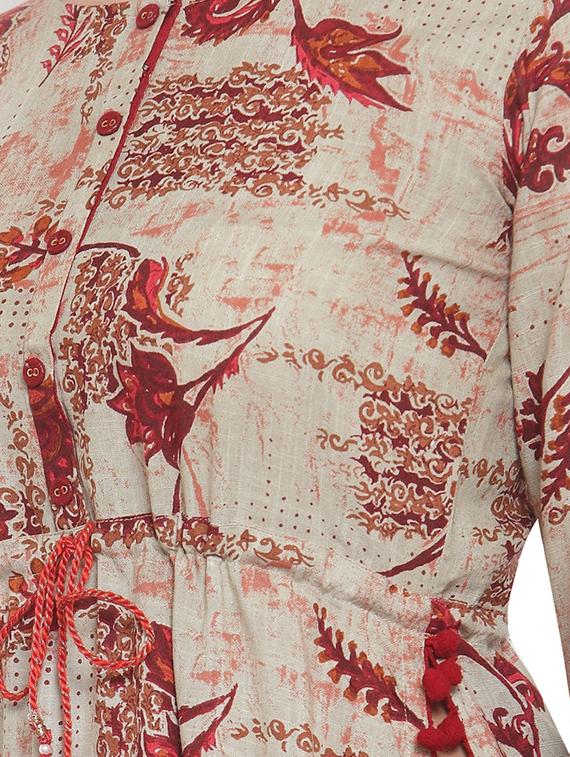 floral print straight kurta - 16663046 - Standard Image - 3