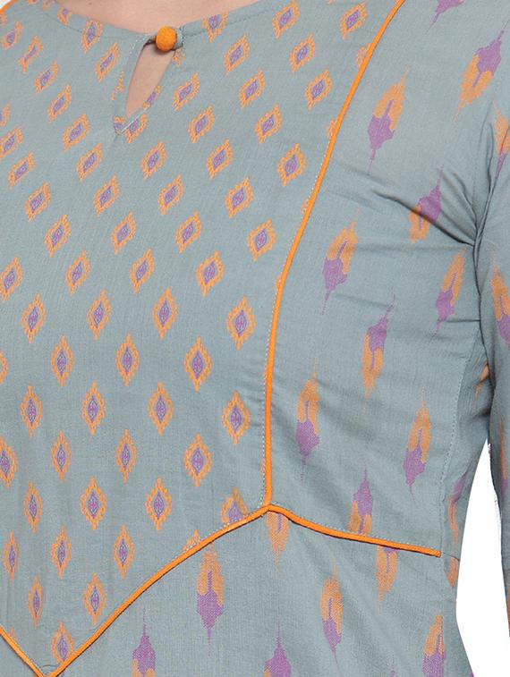 ikat print straight kurta - 16663048 - Standard Image - 3